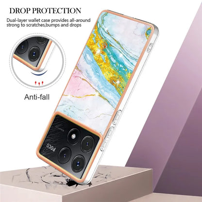 YB IMD Series-2 For Xiaomi Poco X6 Pro 5G / K70E 5G Case Marble Pattern Slim TPU Phone Cover