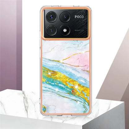 YB IMD Series-2 For Xiaomi Poco X6 Pro 5G / K70E 5G Case Marble Pattern Slim TPU Phone Cover