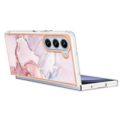 YB IMD Series-2 For Samsung Galaxy Z Fold5 5G Case Electroplating Marble Pattern Slim Phone Shell