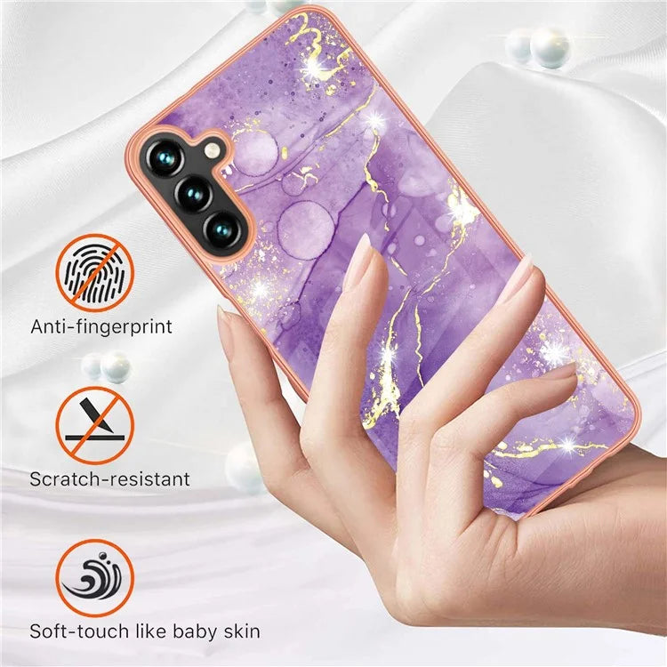 YB IMD Series-2 For Samsung Galaxy A55 5G Case Marble Pattern IMD TPU Phone Shell