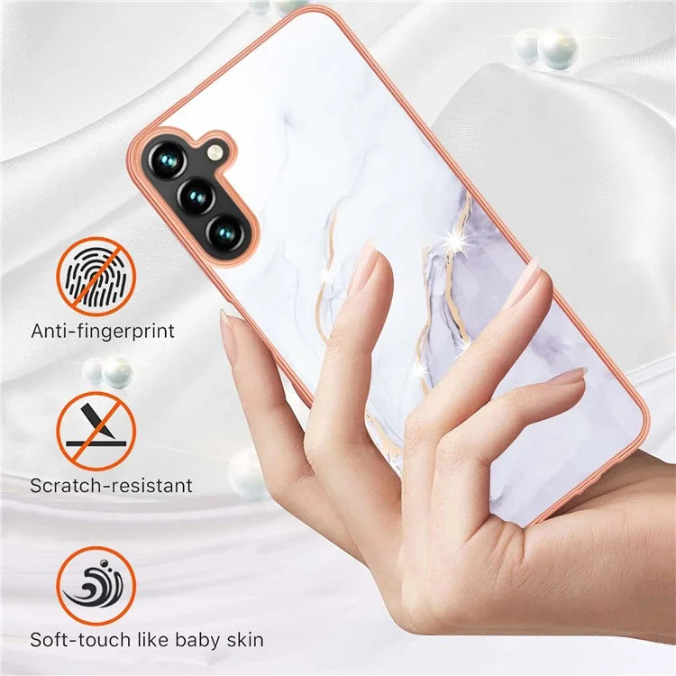 YB IMD Series-2 For Samsung Galaxy A55 5G Case Marble Pattern IMD TPU Phone Shell
