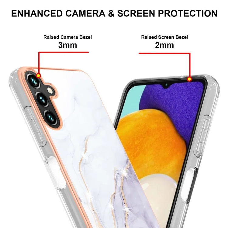 YB IMD Series-2 For Samsung Galaxy A55 5G Case Marble Pattern IMD TPU Phone Shell