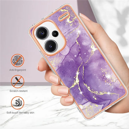 YB IMD Series-2 For Xiaomi Redmi Note 13 Pro+ 5G TPU Case Marble Pattern Shockproof Phone Cover