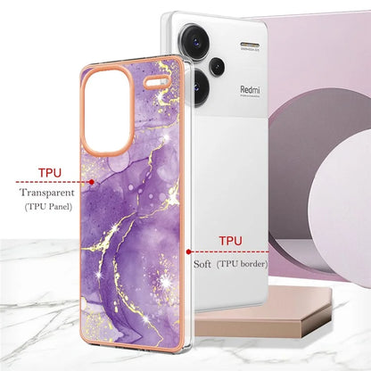 YB IMD Series-2 For Xiaomi Redmi Note 13 Pro+ 5G TPU Case Marble Pattern Shockproof Phone Cover
