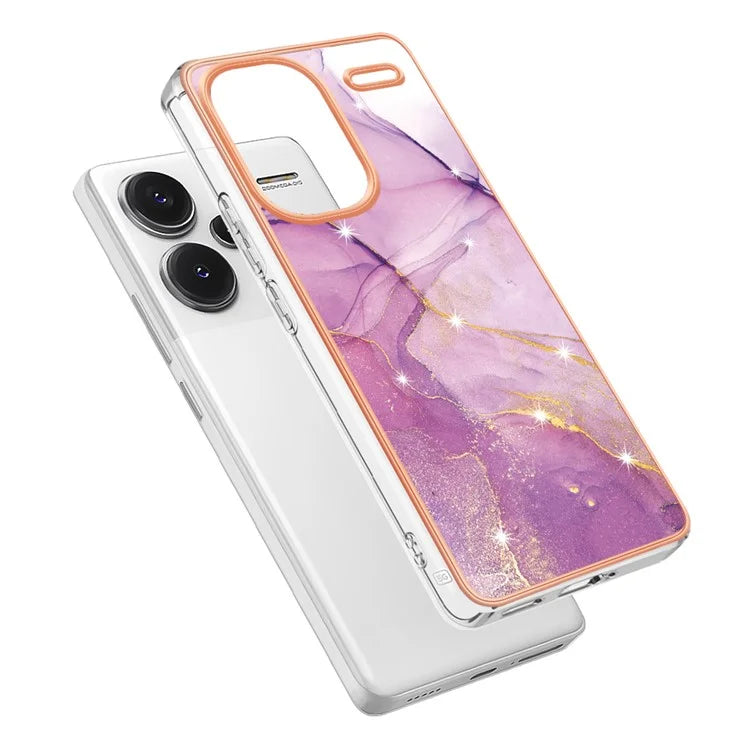 YB IMD Series-2 For Xiaomi Redmi Note 13 Pro+ 5G TPU Case Marble Pattern Shockproof Phone Cover