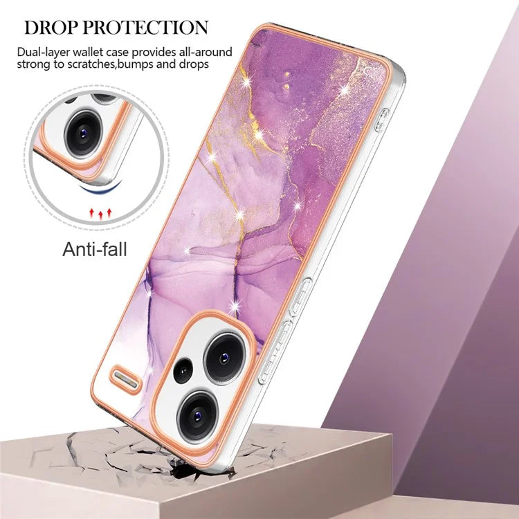 YB IMD Series-2 For Xiaomi Redmi Note 13 Pro+ 5G TPU Case Marble Pattern Shockproof Phone Cover