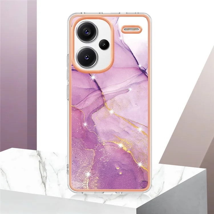 YB IMD Series-2 For Xiaomi Redmi Note 13 Pro+ 5G TPU Case Marble Pattern Shockproof Phone Cover