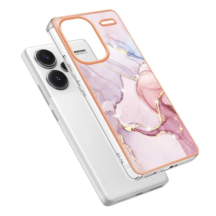 YB IMD Series-2 For Xiaomi Redmi Note 13 Pro+ 5G TPU Case Marble Pattern Shockproof Phone Cover