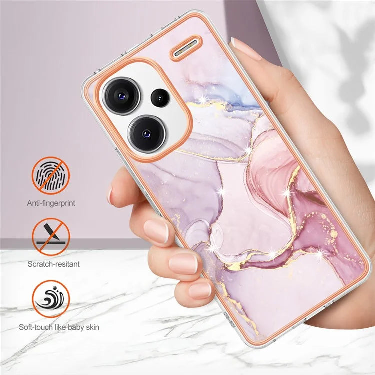 YB IMD Series-2 For Xiaomi Redmi Note 13 Pro+ 5G TPU Case Marble Pattern Shockproof Phone Cover