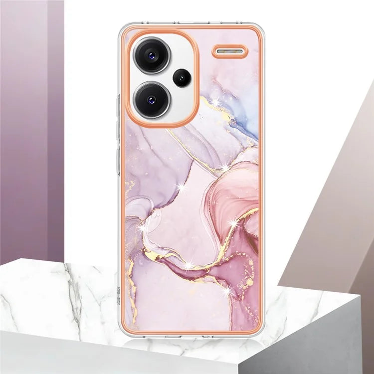 YB IMD Series-2 For Xiaomi Redmi Note 13 Pro+ 5G TPU Case Marble Pattern Shockproof Phone Cover