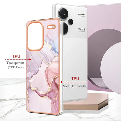 YB IMD Series-2 For Xiaomi Redmi Note 13 Pro+ 5G TPU Case Marble Pattern Shockproof Phone Cover