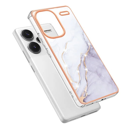 YB IMD Series-2 For Xiaomi Redmi Note 13 Pro+ 5G TPU Case Marble Pattern Shockproof Phone Cover