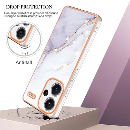 YB IMD Series-2 For Xiaomi Redmi Note 13 Pro+ 5G TPU Case Marble Pattern Shockproof Phone Cover
