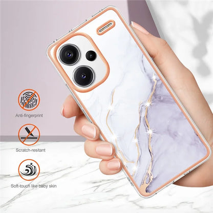 YB IMD Series-2 For Xiaomi Redmi Note 13 Pro+ 5G TPU Case Marble Pattern Shockproof Phone Cover