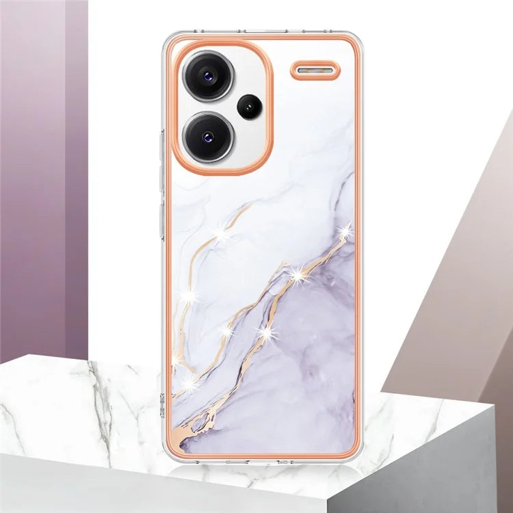 YB IMD Series-2 For Xiaomi Redmi Note 13 Pro+ 5G TPU Case Marble Pattern Shockproof Phone Cover