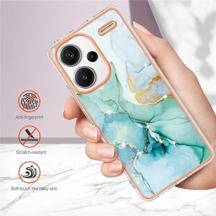 YB IMD Series-2 For Xiaomi Redmi Note 13 Pro+ 5G TPU Case Marble Pattern Shockproof Phone Cover