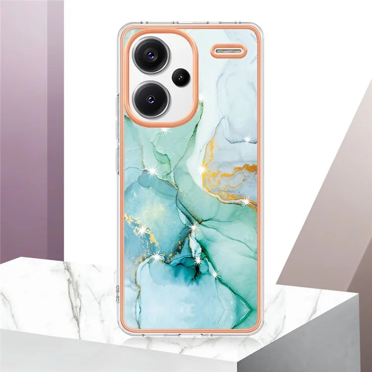 YB IMD Series-2 For Xiaomi Redmi Note 13 Pro+ 5G TPU Case Marble Pattern Shockproof Phone Cover