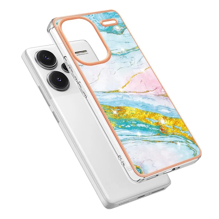 YB IMD Series-2 For Xiaomi Redmi Note 13 Pro+ 5G TPU Case Marble Pattern Shockproof Phone Cover