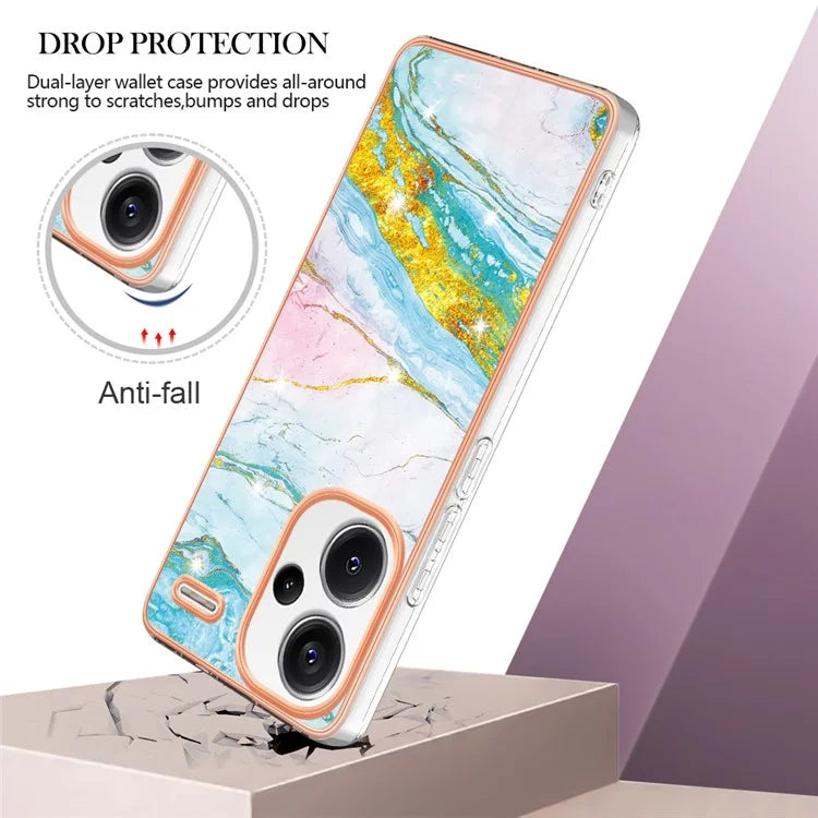 YB IMD Series-2 For Xiaomi Redmi Note 13 Pro+ 5G TPU Case Marble Pattern Shockproof Phone Cover