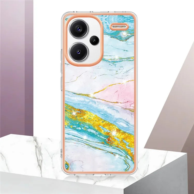 YB IMD Series-2 For Xiaomi Redmi Note 13 Pro+ 5G TPU Case Marble Pattern Shockproof Phone Cover