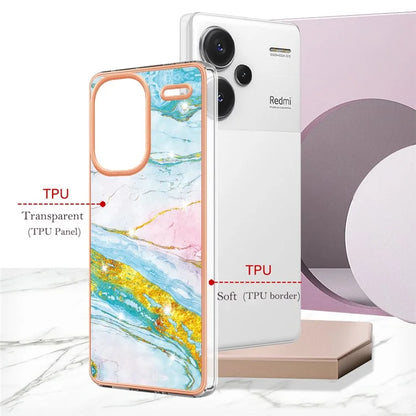 YB IMD Series-2 For Xiaomi Redmi Note 13 Pro+ 5G TPU Case Marble Pattern Shockproof Phone Cover