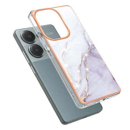 YB IMD Series-2 For Xiaomi Redmi Note 13 Pro 4G / Poco M6 Pro 4G Phone Case Marble Pattern Protective TPU Cover