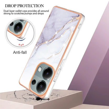 YB IMD Series-2 For Xiaomi Redmi Note 13 Pro 4G / Poco M6 Pro 4G Phone Case Marble Pattern Protective TPU Cover