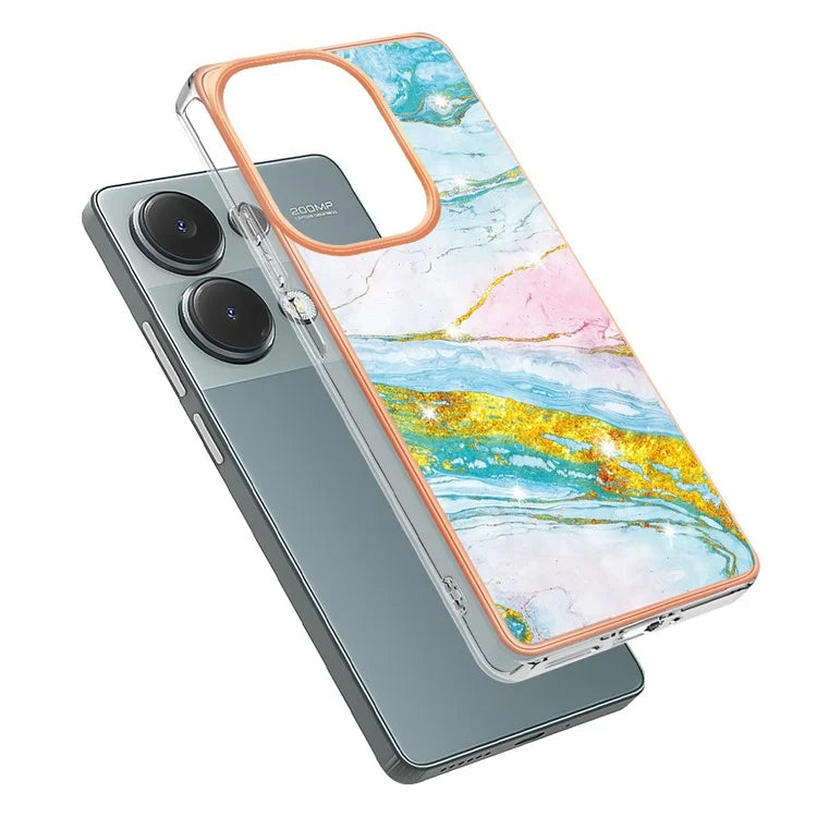 YB IMD Series-2 For Xiaomi Redmi Note 13 Pro 4G / Poco M6 Pro 4G Phone Case Marble Pattern Protective TPU Cover
