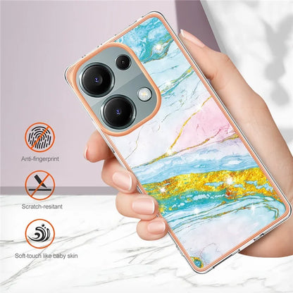 YB IMD Series-2 For Xiaomi Redmi Note 13 Pro 4G / Poco M6 Pro 4G Phone Case Marble Pattern Protective TPU Cover