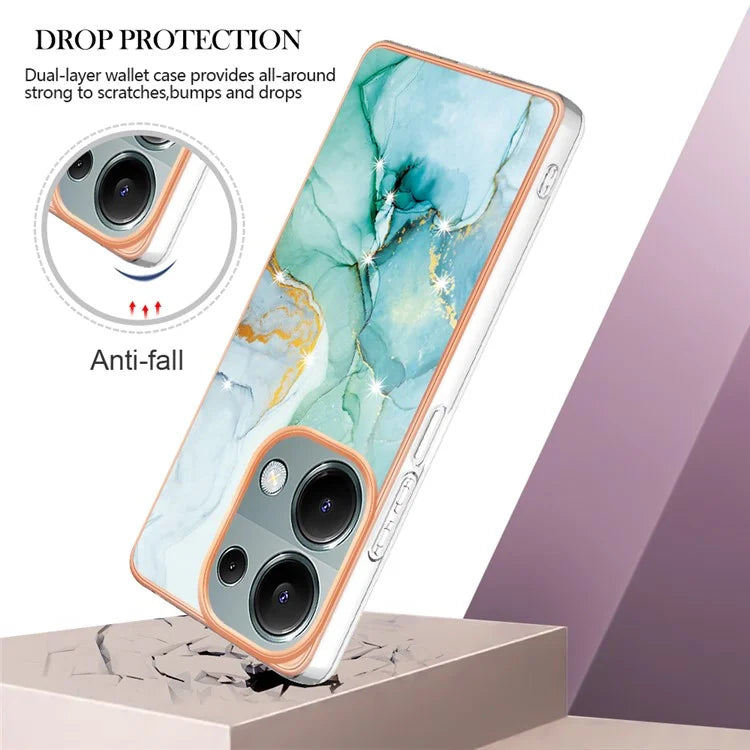 YB IMD Series-2 For Xiaomi Redmi Note 13 Pro 4G / Poco M6 Pro 4G Phone Case Marble Pattern Protective TPU Cover