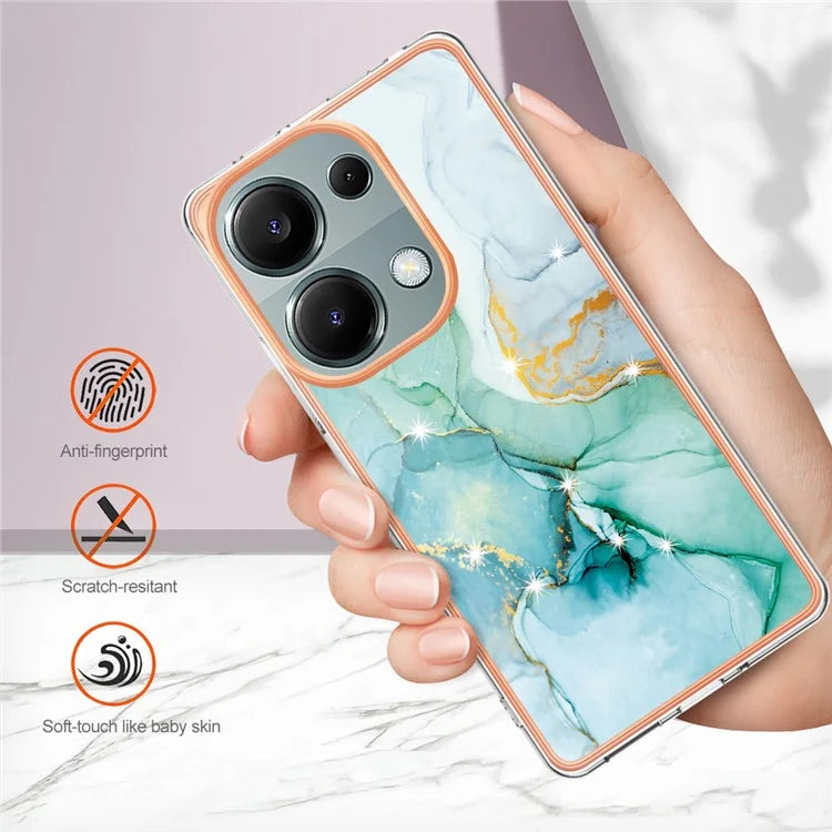 YB IMD Series-2 For Xiaomi Redmi Note 13 Pro 4G / Poco M6 Pro 4G Phone Case Marble Pattern Protective TPU Cover