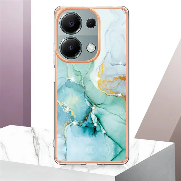YB IMD Series-2 For Xiaomi Redmi Note 13 Pro 4G / Poco M6 Pro 4G Phone Case Marble Pattern Protective TPU Cover