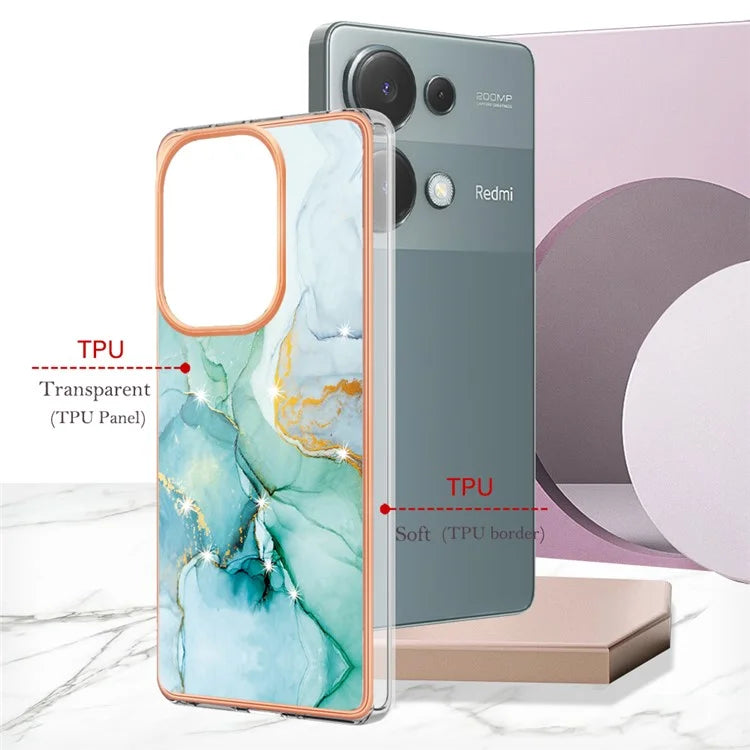 YB IMD Series-2 For Xiaomi Redmi Note 13 Pro 4G / Poco M6 Pro 4G Phone Case Marble Pattern Protective TPU Cover