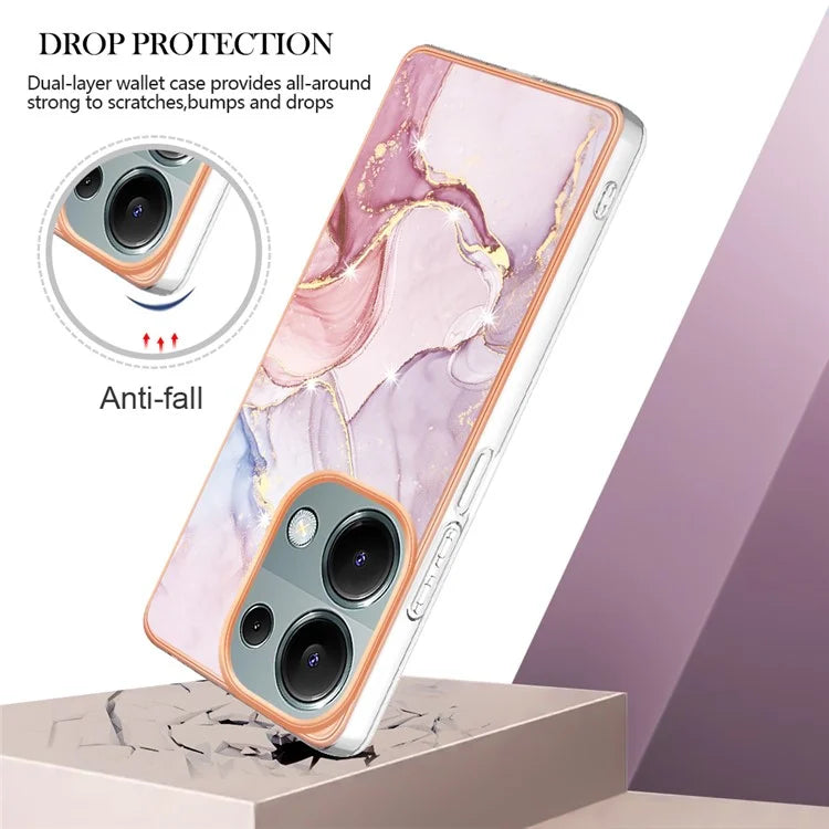 YB IMD Series-2 For Xiaomi Redmi Note 13 Pro 4G / Poco M6 Pro 4G Phone Case Marble Pattern Protective TPU Cover