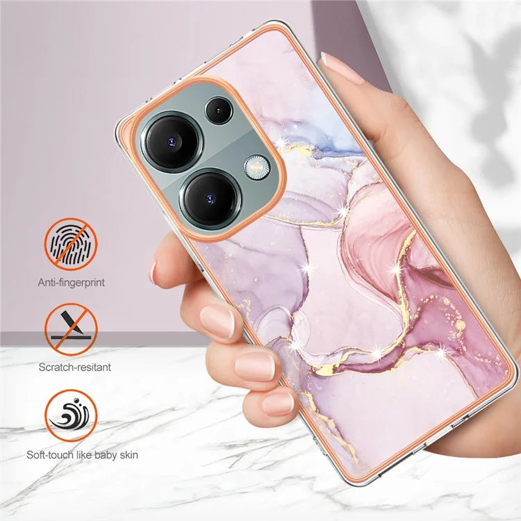 YB IMD Series-2 For Xiaomi Redmi Note 13 Pro 4G / Poco M6 Pro 4G Phone Case Marble Pattern Protective TPU Cover