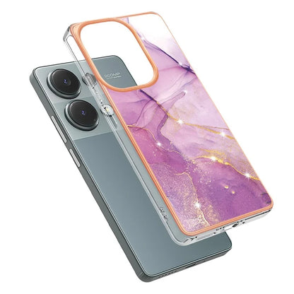 YB IMD Series-2 For Xiaomi Redmi Note 13 Pro 4G / Poco M6 Pro 4G Phone Case Marble Pattern Protective TPU Cover