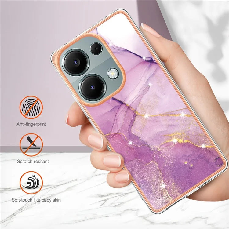YB IMD Series-2 For Xiaomi Redmi Note 13 Pro 4G / Poco M6 Pro 4G Phone Case Marble Pattern Protective TPU Cover