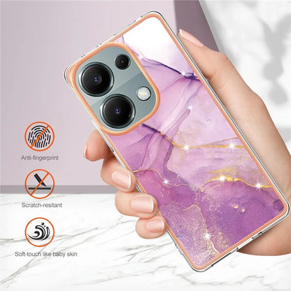 YB IMD Series-2 For Xiaomi Redmi Note 13 Pro 4G / Poco M6 Pro 4G Phone Case Marble Pattern Protective TPU Cover