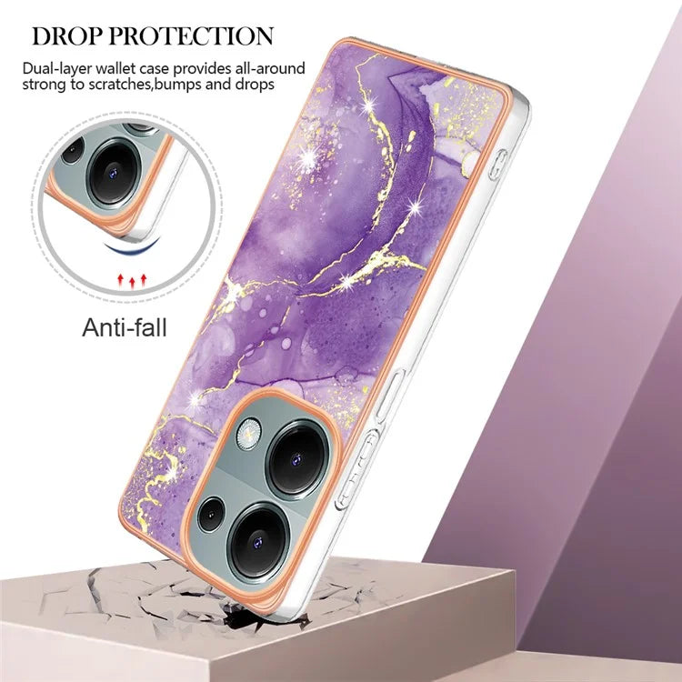 YB IMD Series-2 For Xiaomi Redmi Note 13 Pro 4G / Poco M6 Pro 4G Phone Case Marble Pattern Protective TPU Cover