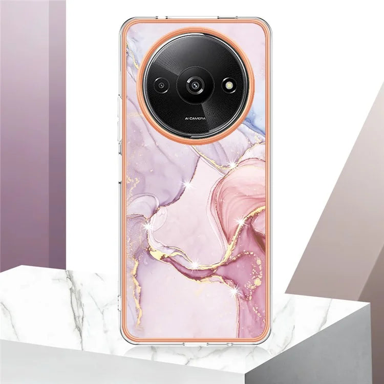 YB IMD Series-2 For Xiaomi Redmi A3 / Poco C61 4G Case Marble Pattern IMD TPU Phone Cover