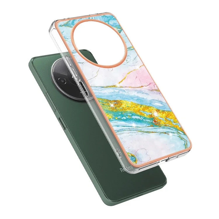 YB IMD Series-2 For Xiaomi Redmi A3 / Poco C61 4G Case Marble Pattern IMD TPU Phone Cover