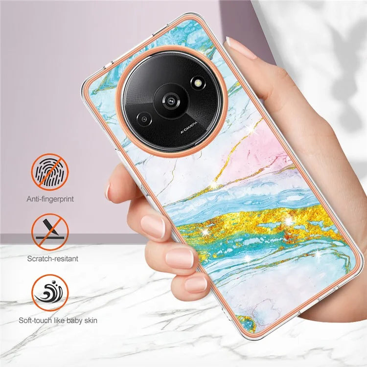 YB IMD Series-2 For Xiaomi Redmi A3 / Poco C61 4G Case Marble Pattern IMD TPU Phone Cover