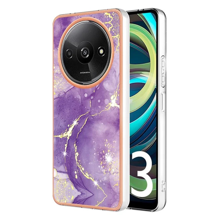 YB IMD Series-2 For Xiaomi Redmi A3 / Poco C61 4G Case Marble Pattern IMD TPU Phone Cover