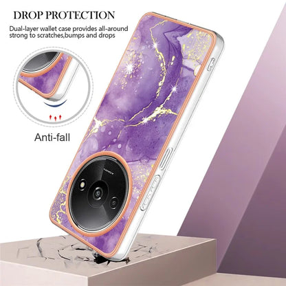 YB IMD Series-2 For Xiaomi Redmi A3 / Poco C61 4G Case Marble Pattern IMD TPU Phone Cover
