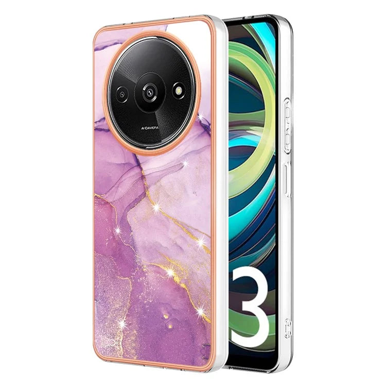YB IMD Series-2 For Xiaomi Redmi A3 / Poco C61 4G Case Marble Pattern IMD TPU Phone Cover