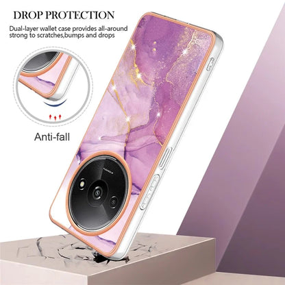 YB IMD Series-2 For Xiaomi Redmi A3 / Poco C61 4G Case Marble Pattern IMD TPU Phone Cover