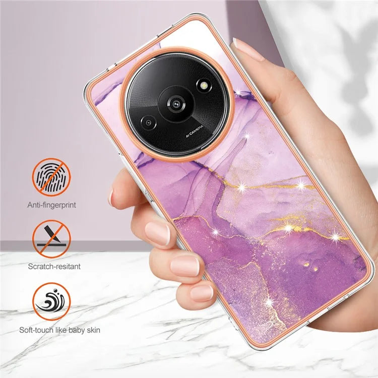 YB IMD Series-2 For Xiaomi Redmi A3 / Poco C61 4G Case Marble Pattern IMD TPU Phone Cover