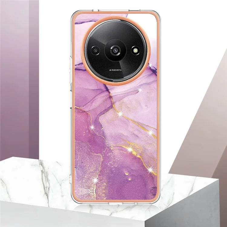 YB IMD Series-2 For Xiaomi Redmi A3 / Poco C61 4G Case Marble Pattern IMD TPU Phone Cover