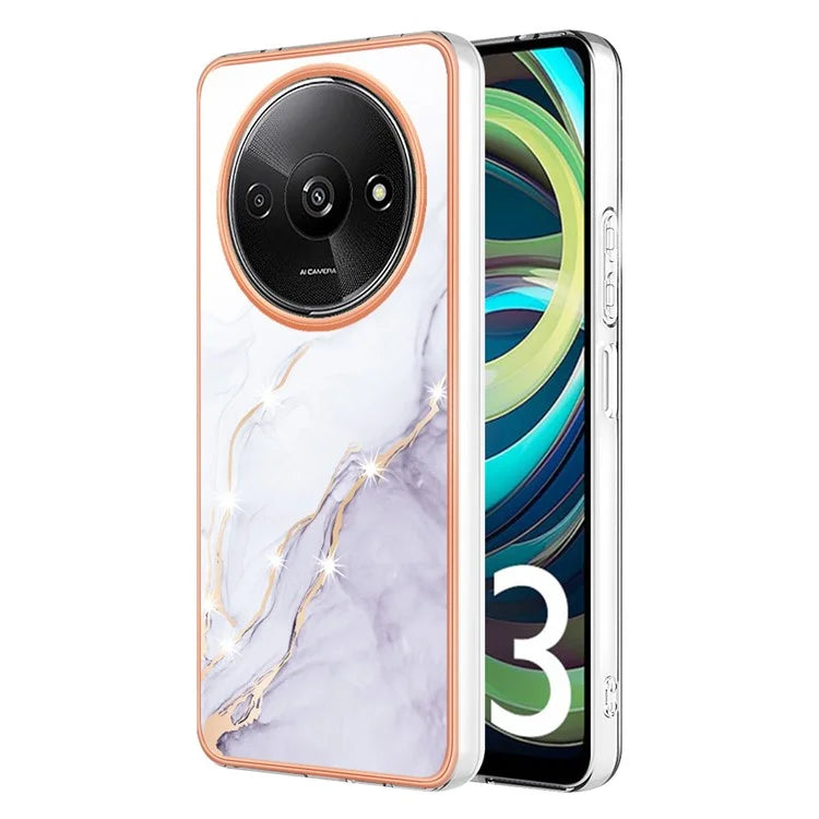 YB IMD Series-2 For Xiaomi Redmi A3 / Poco C61 4G Case Marble Pattern IMD TPU Phone Cover