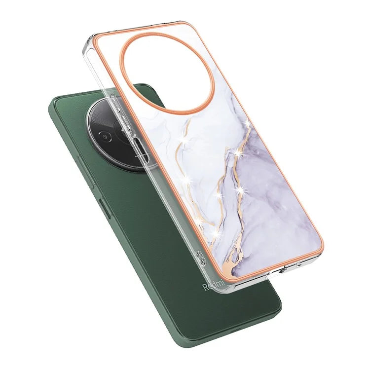 YB IMD Series-2 For Xiaomi Redmi A3 / Poco C61 4G Case Marble Pattern IMD TPU Phone Cover